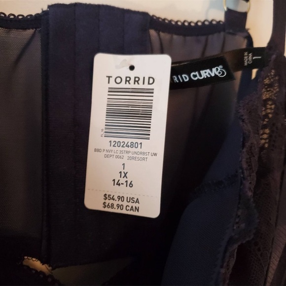 Torrid 1 plus Babydoll navy lace harness - Picture 9 of 10